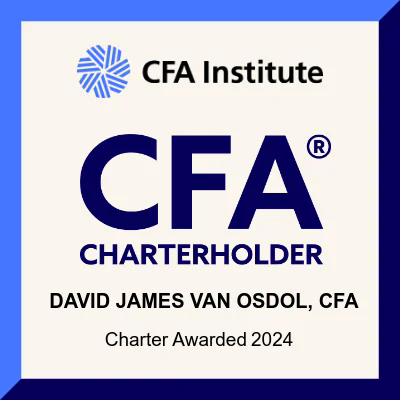CFA Charterholder Badge - David James Van Osdol, CFA - Charter Awarded 2024